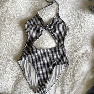Target one piece swimsuit checkered pattern